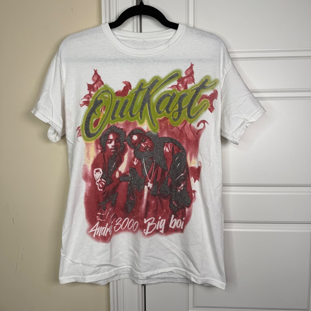 Goat Crew Outkast T-Shirt Mens S White Airbrush Andre 3000 Big Boi Rap Hip Hop